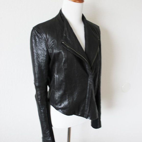 Helmut Lang Blister Leather Dark Brown Asymmetrical Jacket Petite or X-Small - Picture 9 of 16